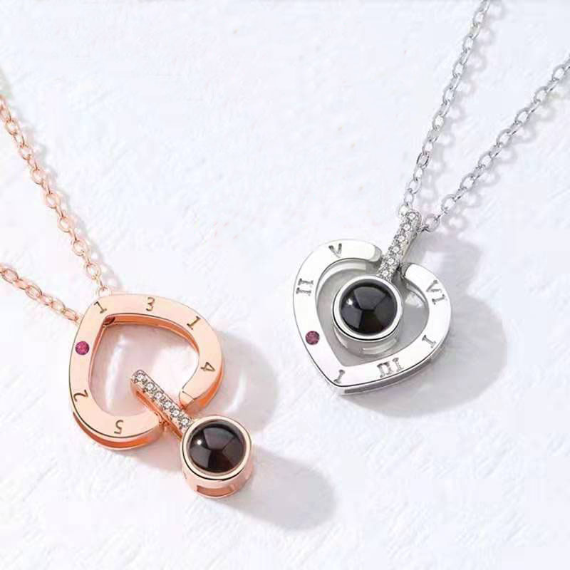 Fashion Heart Shape Titanium Steel Plating Hollow Out Inlay Zircon Pendant Necklace 1 Piece display picture 1