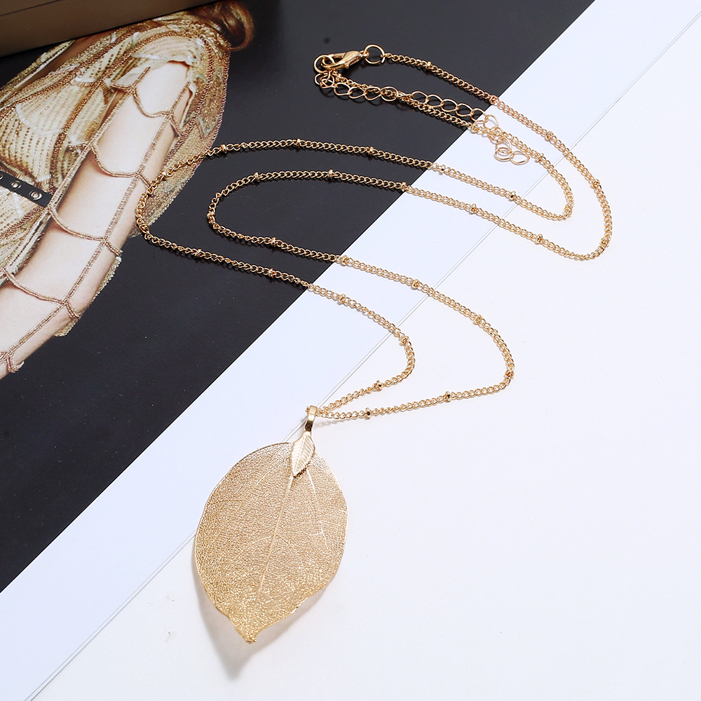 fashion metal geometric Y-shaped pendant long necklace