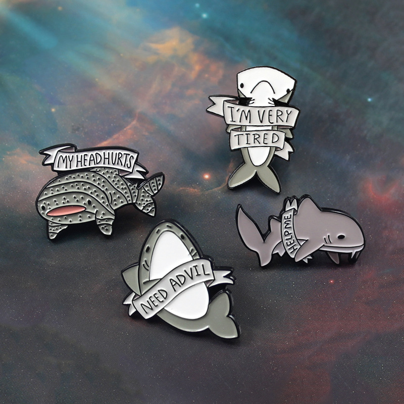 Cartoon Style Shark Alloy Enamel Unisex Brooches display picture 7