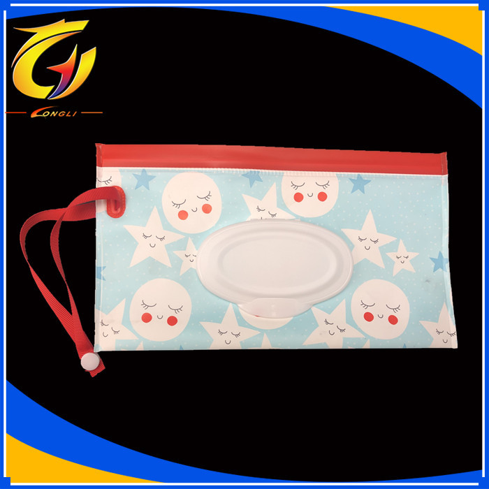 En stock suministro EVA bolsa de tejido húmedo ventana extracción tejido húmedo bolsa de embalaje con tapa necesidades diarias bolsa de embalaje