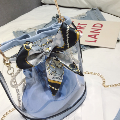 束口包女包可爱小包包透明链条包萌学生少女honey蹦迪包时尚百