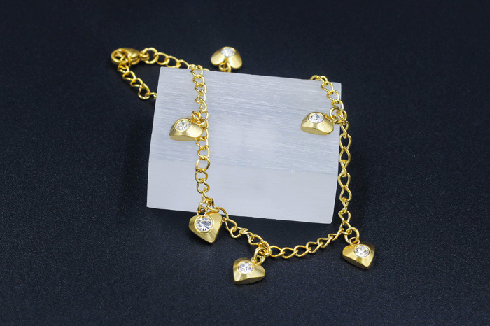 Fashion Geometric Stainless Steel Inlay Zircon Womenu0027S Anklet 1 Piece