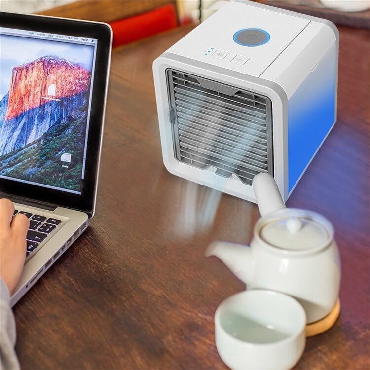 New USB Mini Refrigeration Air Conditioner Home Desktop Small Air Cooler Portable Mobile Humidification Water-cooled Electric Fan