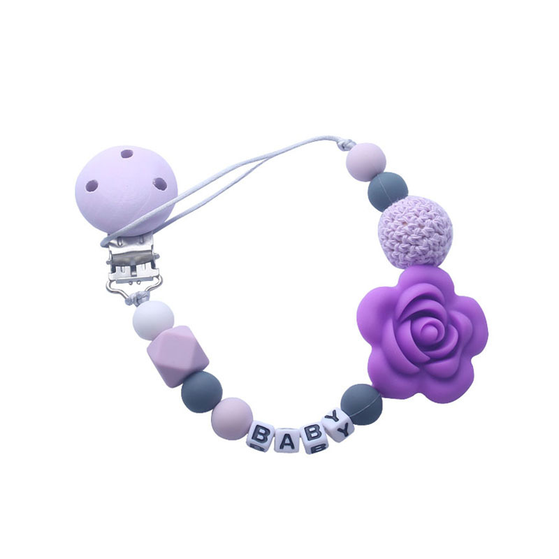 Bebé chupete anti-gota cadena bebé juguete de silicona chupete clip anti-gota banda Chew música anti-perdido cadena Nuevo