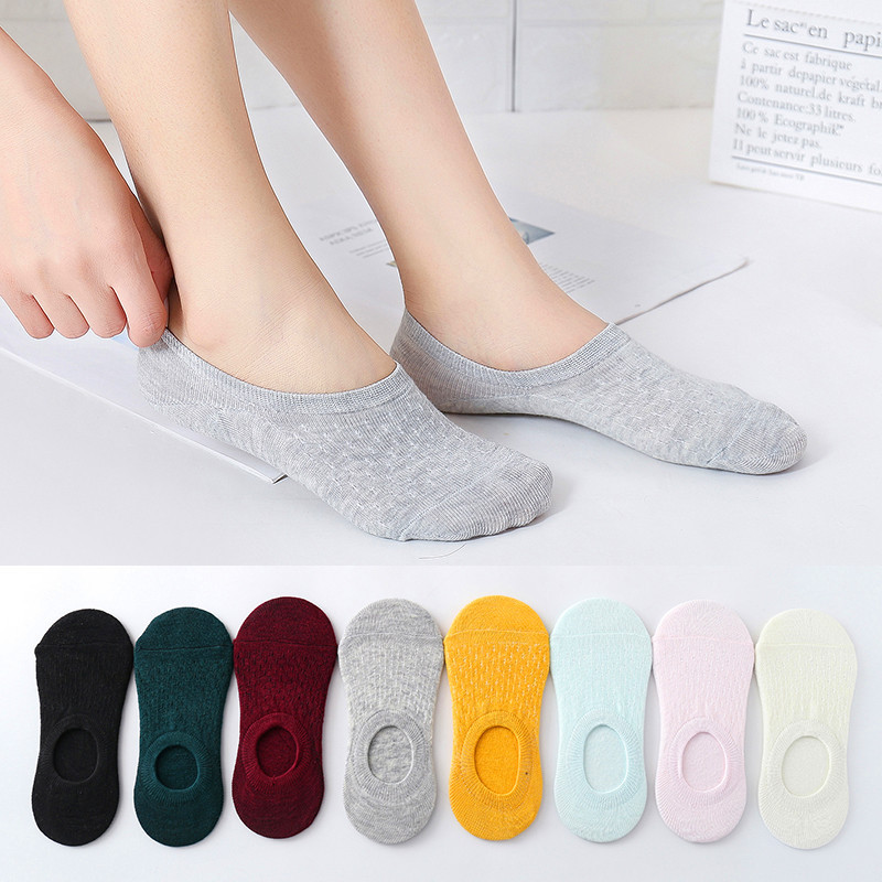 Stergar socks non-slip female invisible socks ladies boat socks summer polyester cotton socks Korean sweat-absorbent casual land socks factory