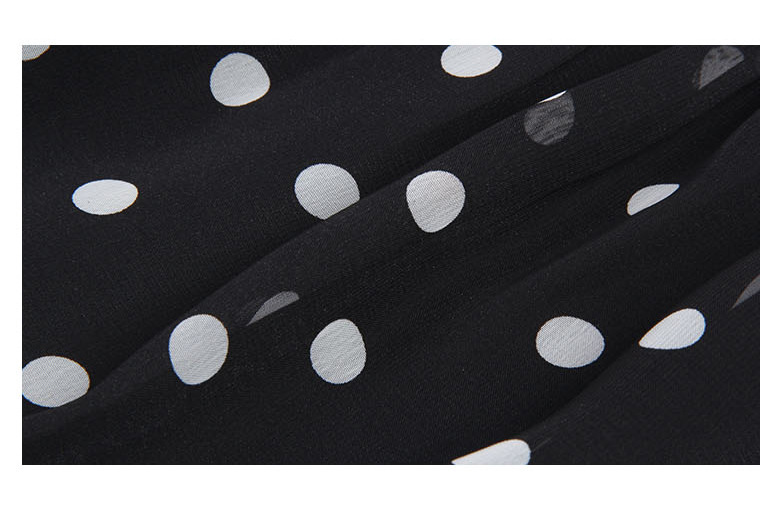 new round neck polka fashion long-sleeved chiffon shirt  NSJR36697