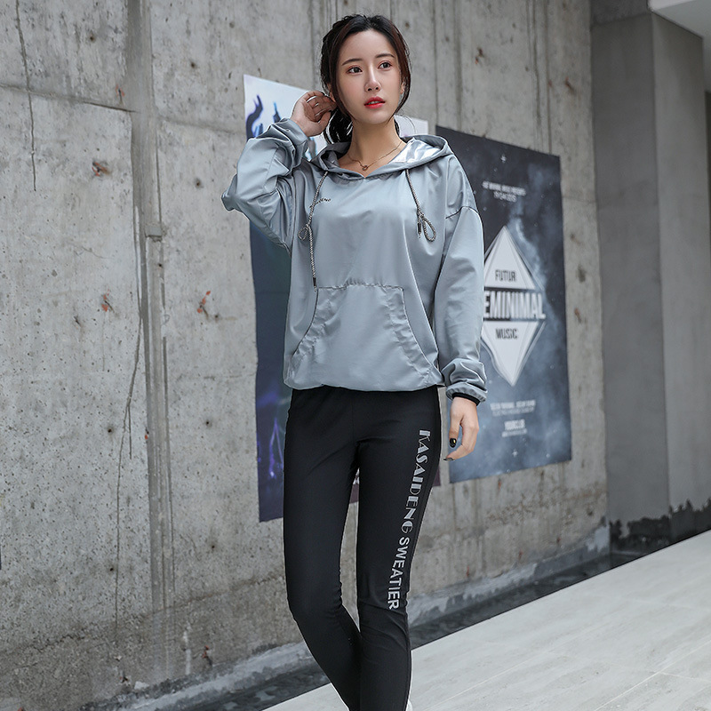 New pullover sweat-breaking clothes women's yoga clothes sports suit gym sweat running sweat-breaking sports clothes