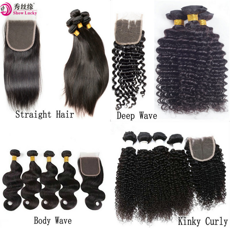 8A Brazilian Human Hair Body Wave 50g With 4*4 Lace Closure