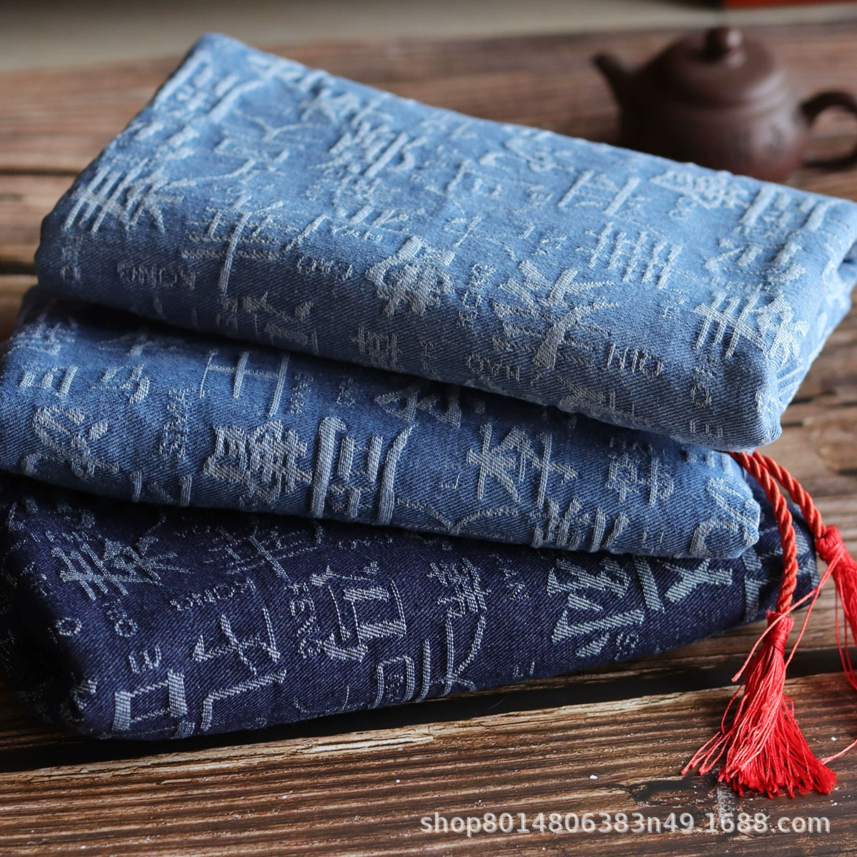 Жаккардовая тонкая выстиранная джинсовая ткань в китайском стиле, высококачественное пальто, брюки, драпировка, весна и осень