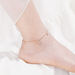 Star and Moon Ankle Chain for Girls, Sexy and Simple Ankle Chain, Korean Style Minimalist and Unique Design, Ins Foot Jewelry