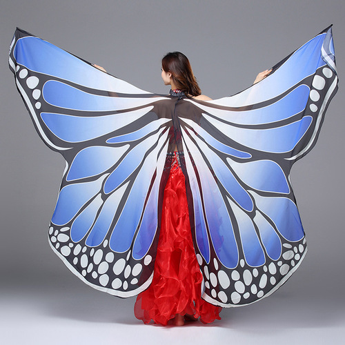 Rainbow butterfly 360 degree Indian queen belly dance gold wings for women stage performance belly dance butterfly props belly dance butterfly wings