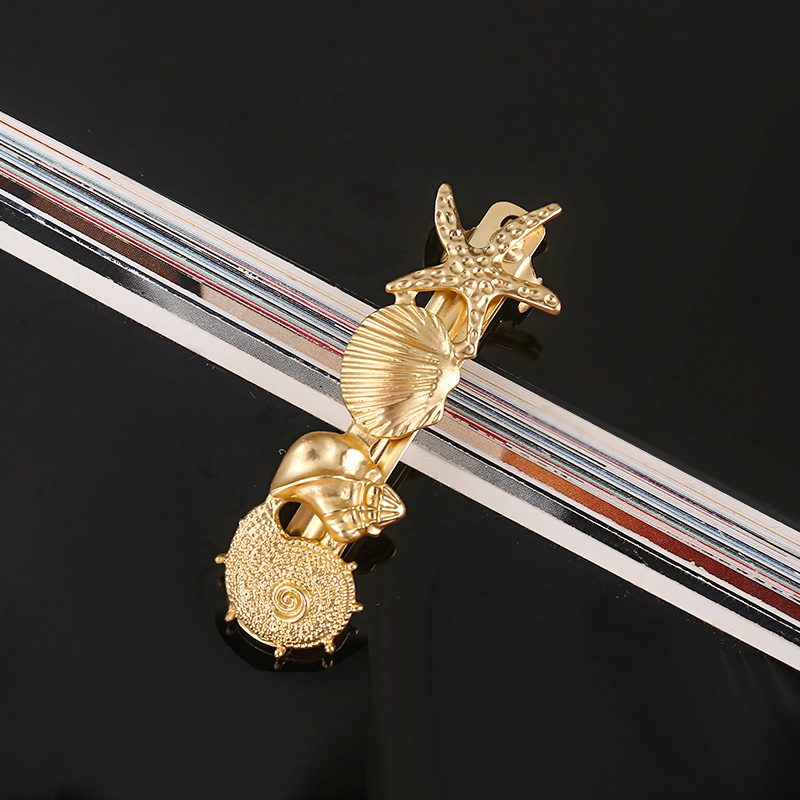 Women's Casual Marine Style Starfish Shell Alloy Inlay Rhinestones Pearl Hair Clip display picture 9