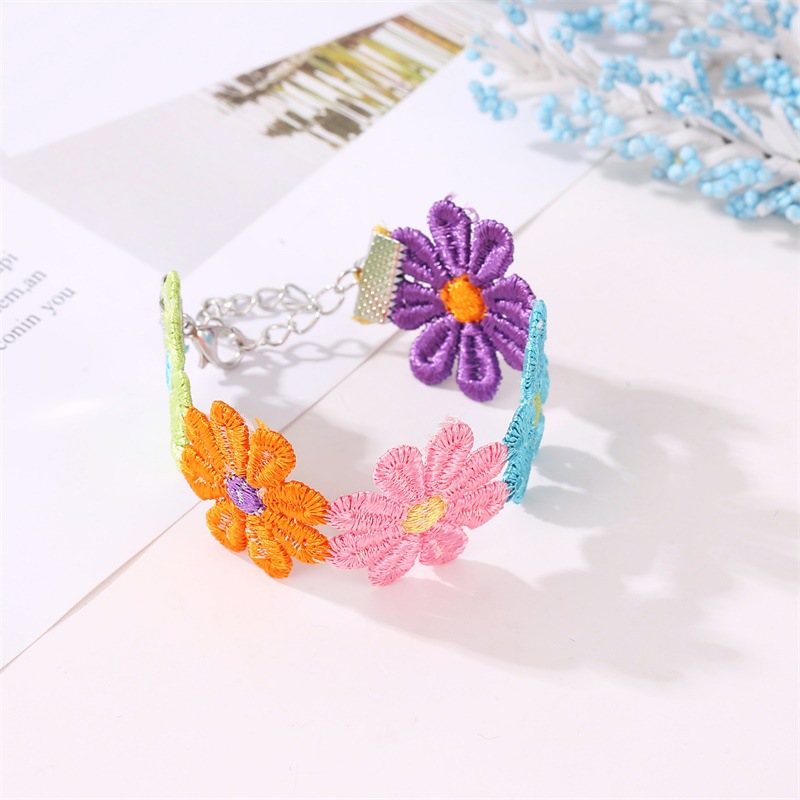 Choker Classification Sweet Simple Style Flower Alloy Cloth Choker Wholesale