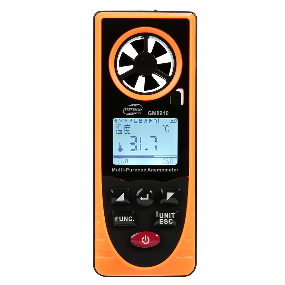 标智GM8910多功能风速仪温度湿度风寒露点照度海拔大气压测量仪