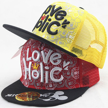 新款刺绣LOVE HOLIC字母网帽 儿童韩版Y130防晒棒球帽子街舞帽