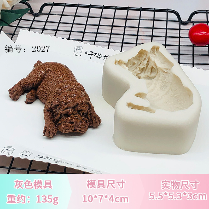 Tridimensional mousse molde de silicona helado pastel arena perro 3D pastel molde de silicona molde para hornear