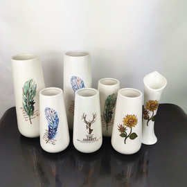 陶瓷北欧陶瓷花瓶 家居软装摆设工艺品 干花仿真花花插可一件代发