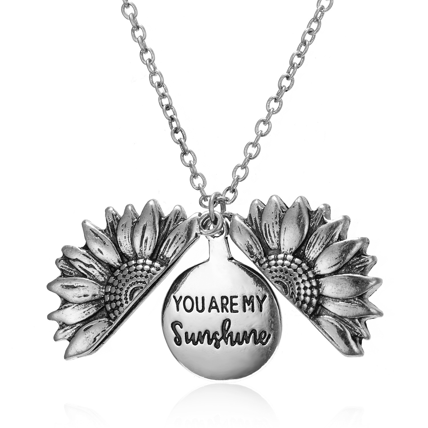 Mode Européenne Et Américaine Nouveau Style Créatif Collier De Tournesol Peut Être Ouvert Sculpté Pendentif Collier Tout-match Bijoux Couple Cadeau display picture 1