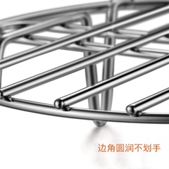 不鏽鋼蒸架廚房置物架蒸籠鍋墊圓形三腳蒸架不鏽鋼炊架