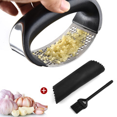 Three-piece set of garlic press, stainless steel bracelet garlic press, garlic press, household manual garlic press, ginger juice squeeze