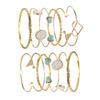 Marble retro turquoise set with letters, bracelet