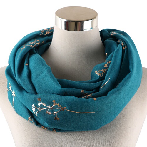 Women's European and American Style New All-Match Fashion Gold-Embossed Branch Print Scarf – Wholesale Shawl