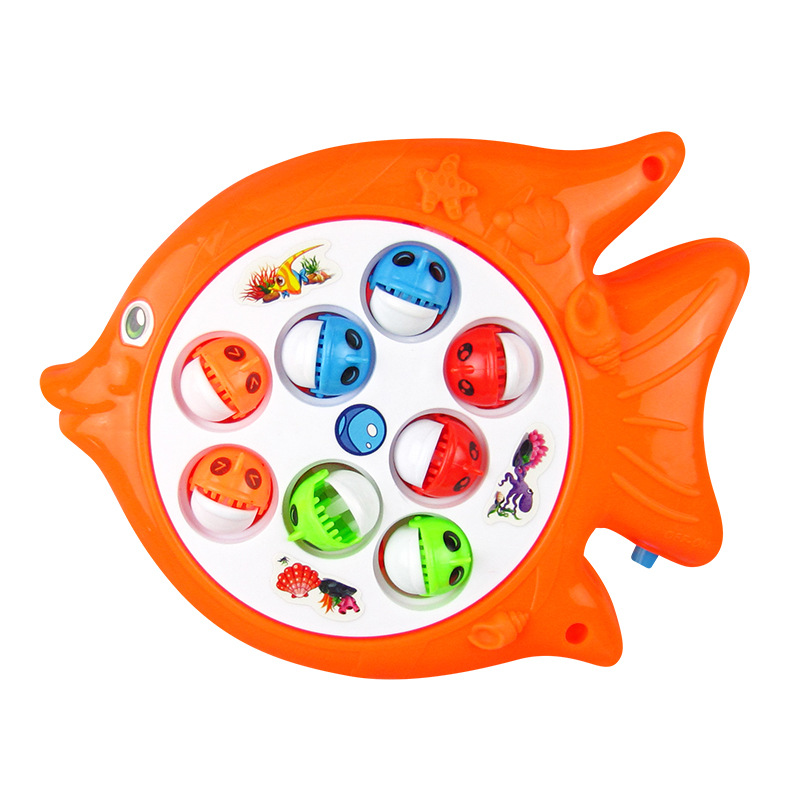 Juego de pesca de rompecabezas de música entre padres e hijos juegos interactivos Plataforma de pesca magnética giratoria eléctrica para niños