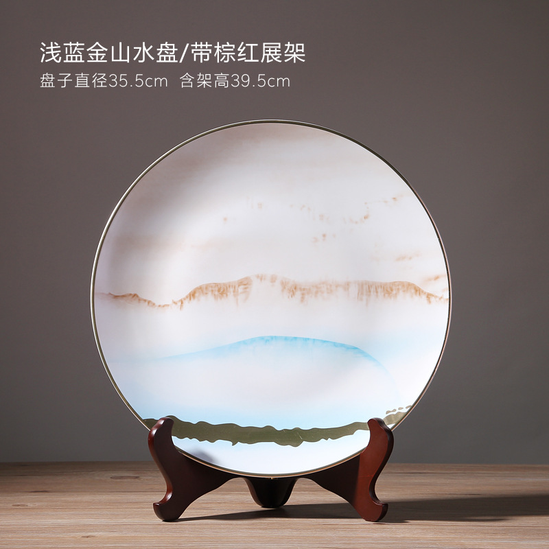 Placa de cerámica placa decoración placa colgante nuevo estilo chino salón entrada vino gabinete artesanía decoración al por mayor