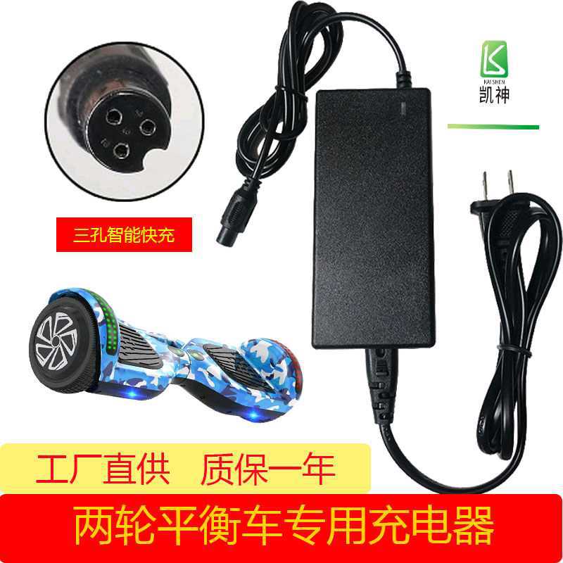 平衡车充电器三孔通用42V万能线两轮双轮阿尔郎龙吟充电源线配件