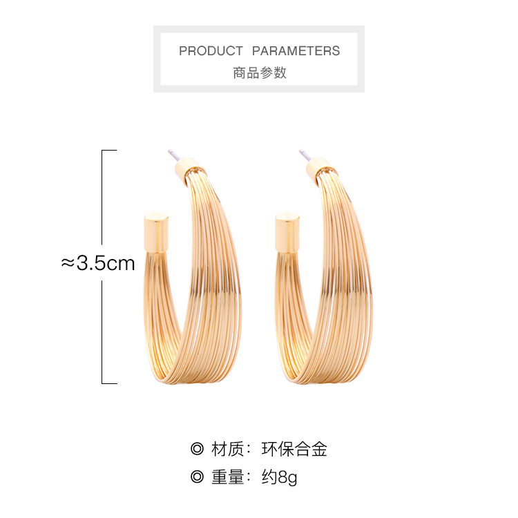 E992273 Koreanische Version Einfacher Nischen Ohrringe Mode All-match Geometrische Halbkreis Ohrringe Neues Temperament Internet-promi-ohrringe display picture 1