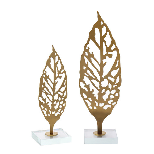 Home Decor Accent, Minimalist Modern Living Room Coffee Table End Table Entryway Abstract Creative Metal Iron Leaf Ornament