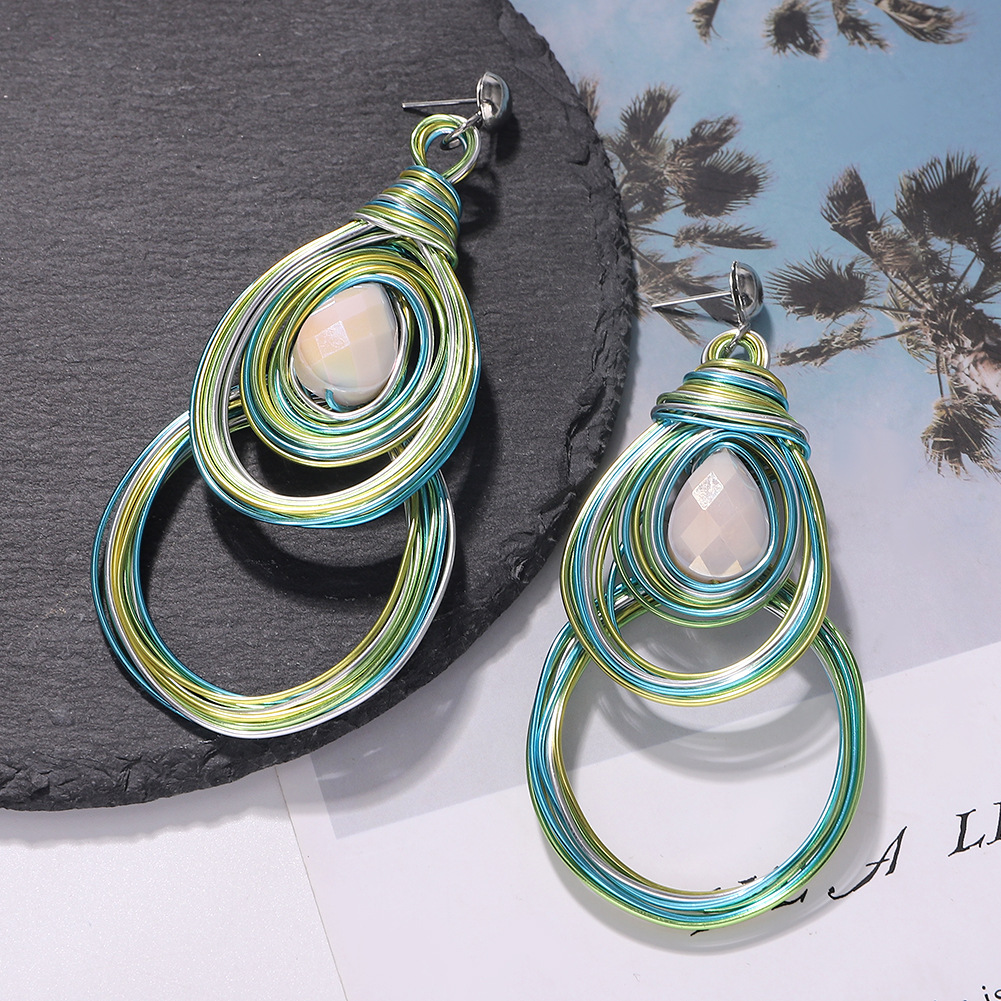 New Alloy Resin Geometric Earrings Women&#39;s Earrings Wholesale display picture 6
