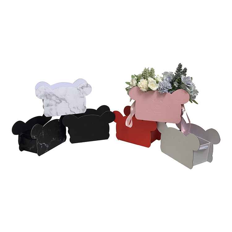 奥力派 小熊鲜花礼盒  永生花盒  插花盒 花盒 伴手礼盒