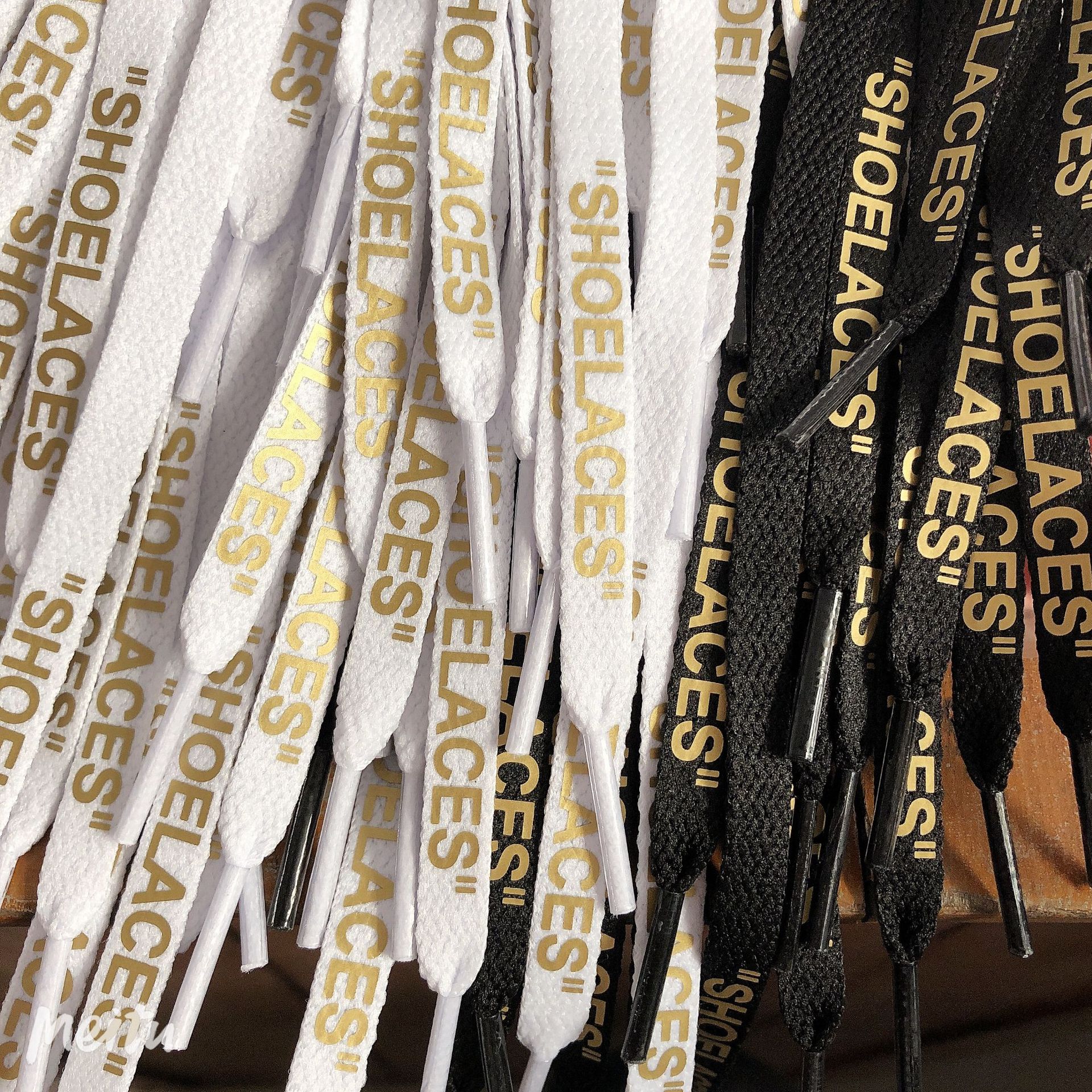 shoelaces鞋带 ow英文扁平纯色织带 帆布鞋运动鞋彩色THE 50鞋带