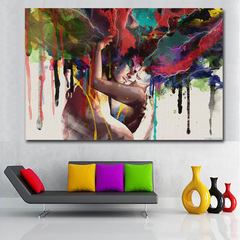 Creative Colorful Oil Painting Couple Portrait Decorative Painting Living Room Bedroom High Definition Printing Frameless Core