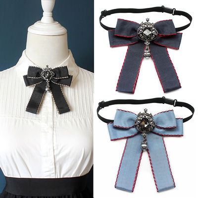 [direct deal]girl student Bowtie white shirt Occupation Collar isignina student Graduation photo bow 11*12cm