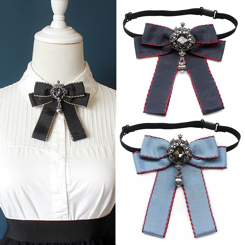 [direct deal]girl student Bowtie white shirt Occupation Collar isignina student Graduation photo bow 11*12cm