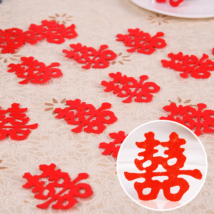 婚庆电梯植绒布手抛迷你喜结婚婚房布置装饰楼梯撒床果盘小植绒布