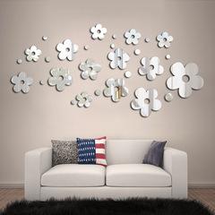 JM112 花瓣牆貼個性立體電視牆水晶鏡面貼復古風格現代簡約風格