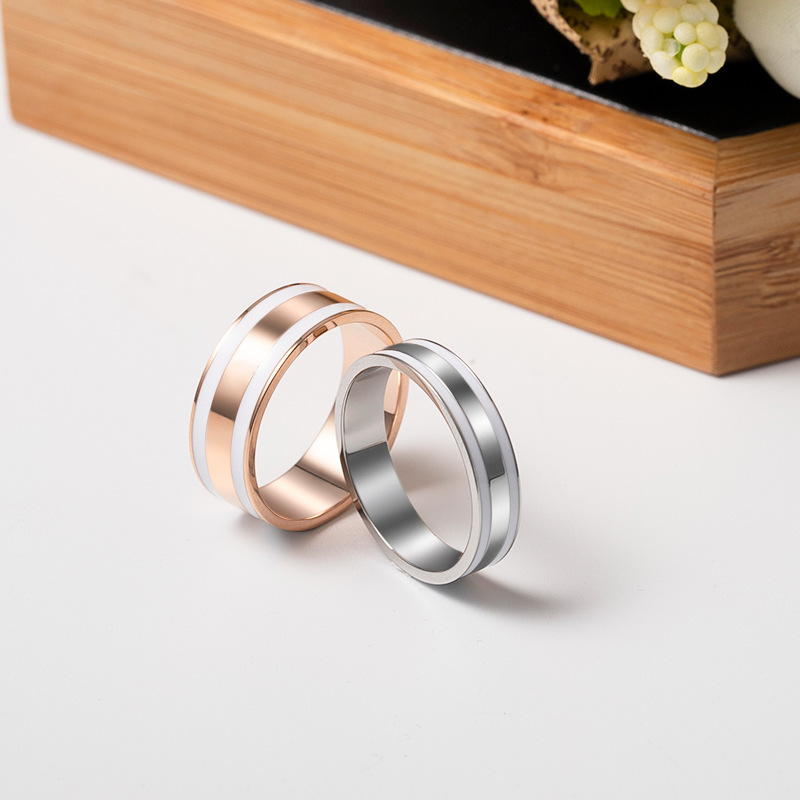 couple ring情侶DW學生男女钛鋼韓版簡約百搭閉口DK對戒貨源批發