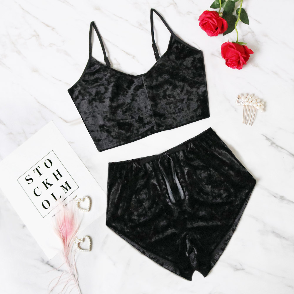  sexy V-neck velvet underwear set  NSYO8655