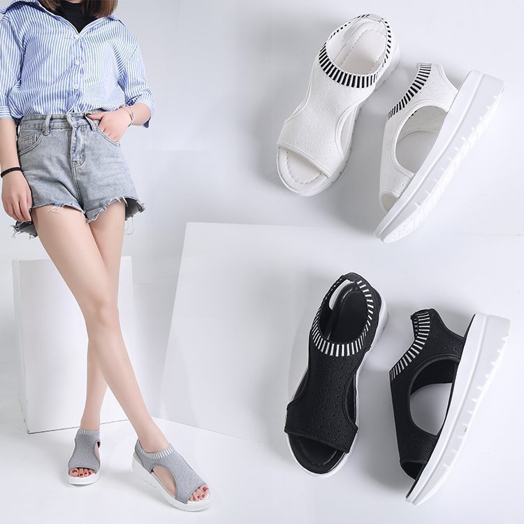 Fashionable breathable universal beach sandals platform wedge heel