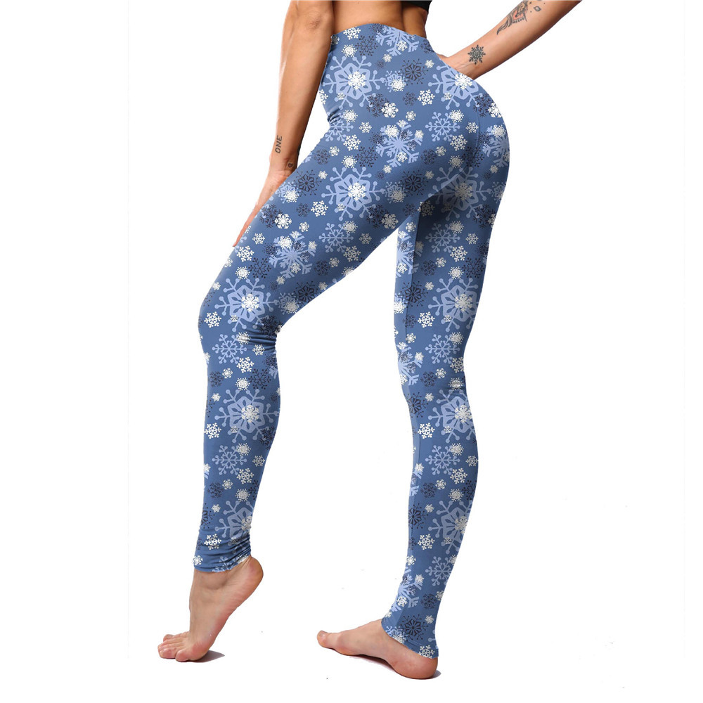 182g Weight Ankle-Length Pants Length Spandex, Polyester Fabric Type High Waist Waist Line Leggings Pants Type Stretchy Elasticity Daily Occasion Breathable Function Skinny Fit Type Christmas Festival Snowflake Pattern Winter, Autumn Season Women'S Gender Simple Style Style Women'S Daily Simple Style Snowflake Ankle-Length Leggings 72