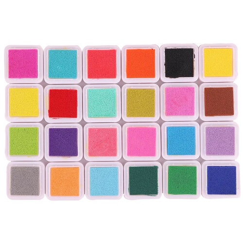 3x3cm children's finger painting color ink pad set 24-color DIY finger painting pigment ink pad ink pad