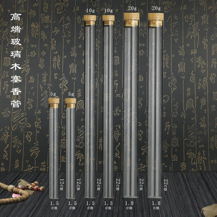 Стеклянная трубка для благовоний высокая прозрачная линия сандалового дерева из агилвуда благовония Высококачественная пробная бочка для благовоний специальная пробковая трубка для благовоний