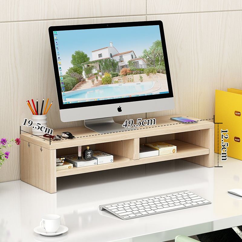 Computer Monitor Riser Stand for Home Use, Storage Shelf, Elevated Storage Rack, Desktop Office Storage Rack
