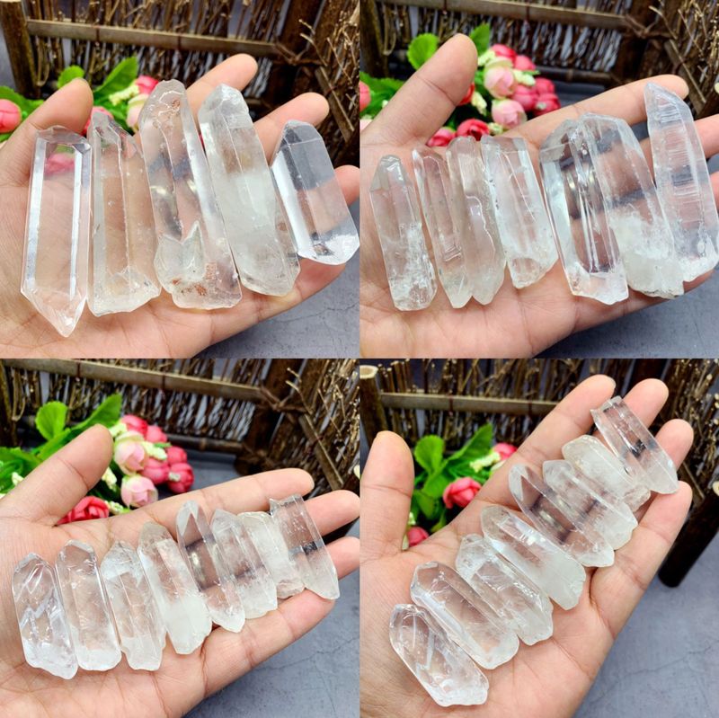 Natural White Crystal column original stone single pointed polished crystal column decoration lighting Buddha factory wholesale 100g Natural White Crystal column original stone single pointed polished crystal column decoration lighting Buddha factory wholesale 100g