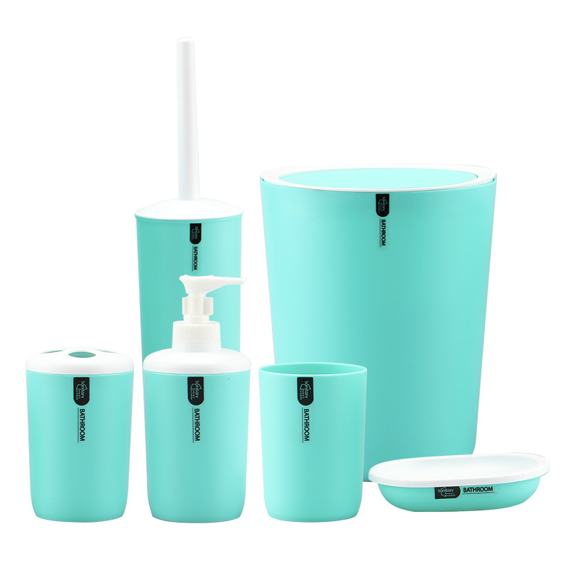 Juego de baño de lavado de color sólido de seis piezas, exclusivo transfronterizo para comercio exterior, set de baño en caja de color