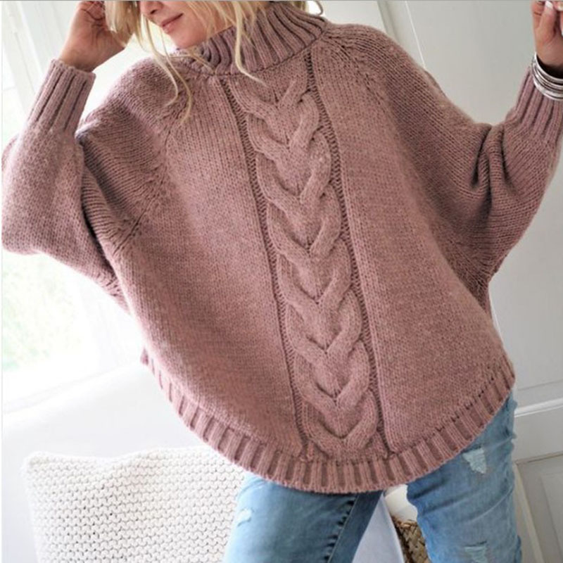 Suéter de punto con mangas de murciélago para mujer, popular en Amazon y eBay, éxito de ventas en otoño e invierno 2026, para comercio exterior.