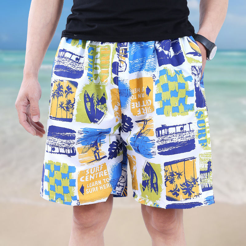 Beach pants five-point pants casual five...